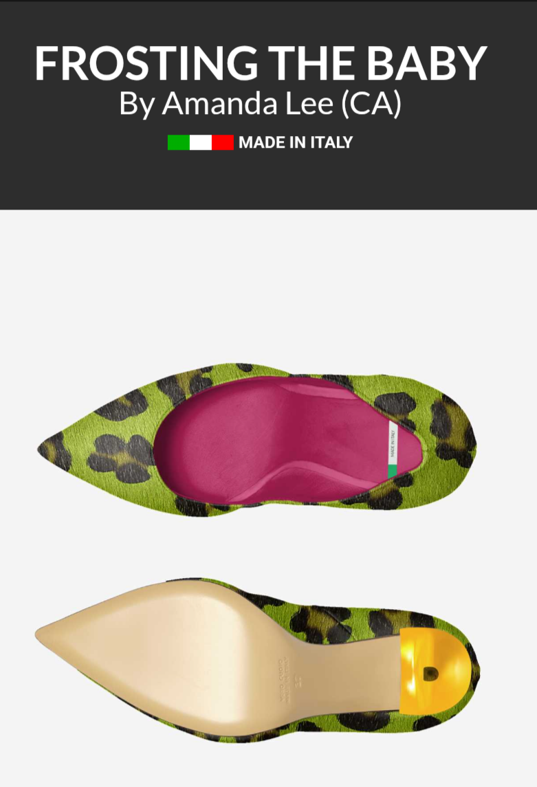 Top and sole details of the Frosting the Baby stiletto