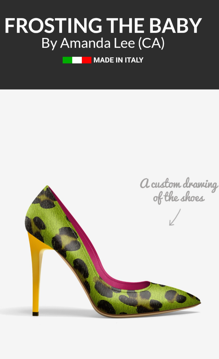 Side profile of the Frosting the Baby stiletto